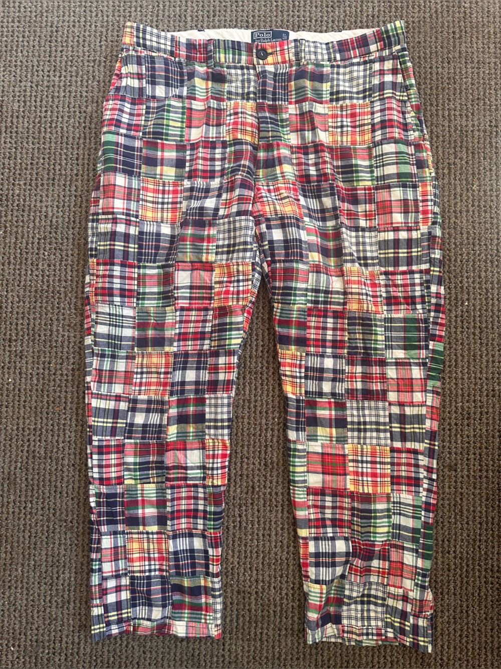 Polo Ralph Lauren Multicolor Madras Patchwork Plaid Men’s Dress Pants Size 38x30